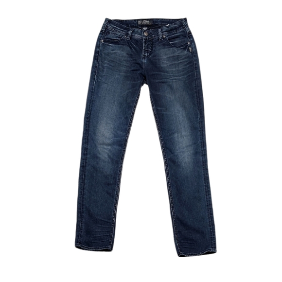 Silver Brand Jeans Aiko High Pencil Skinny Blue Jeans Size 27 - Picture 1 of 17